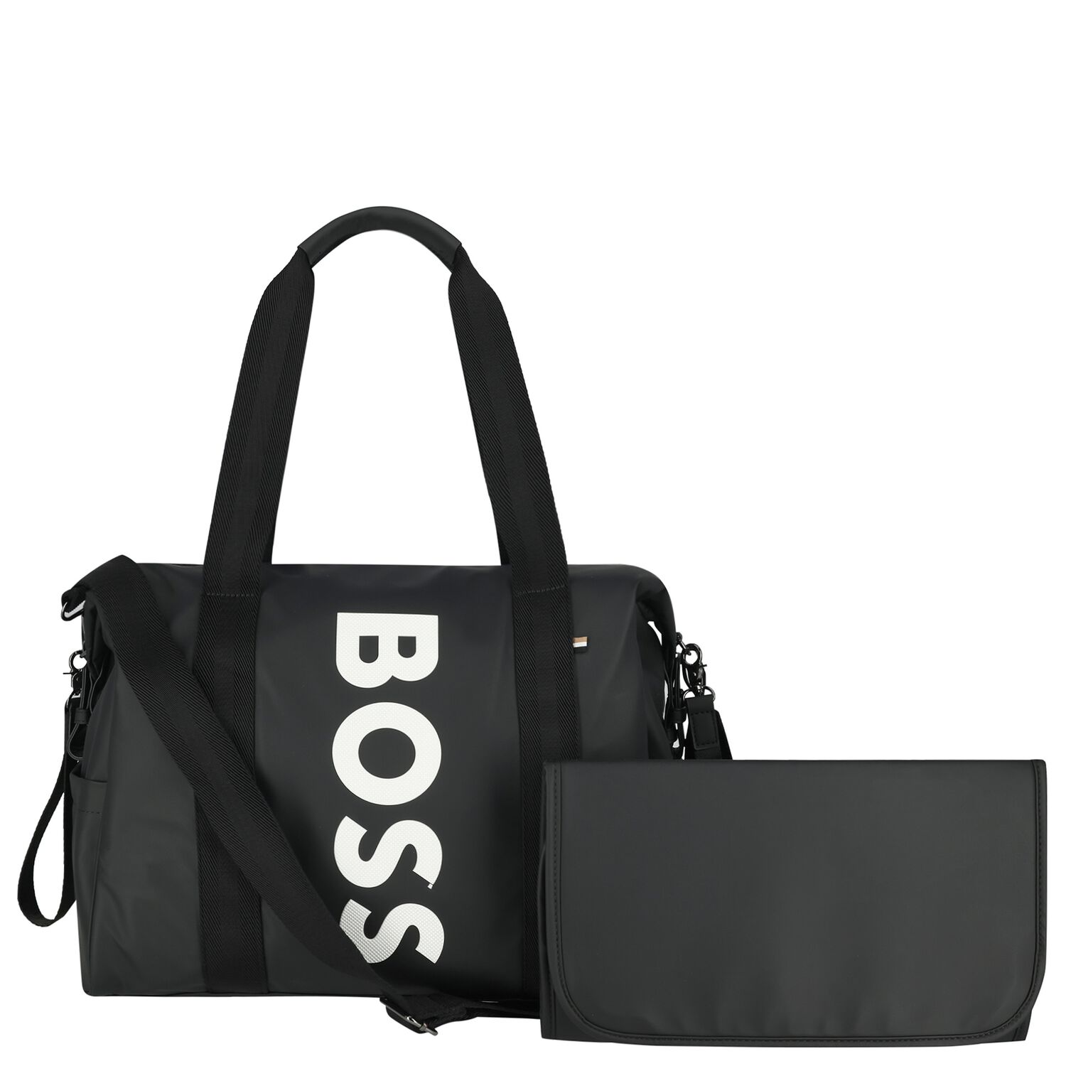 Black Logo Baby Changing Bag, 1, hi-res