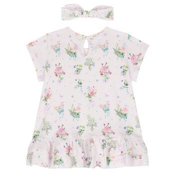 Younger Girls Pink Floral Dress Set