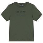 Boys Green Logo T-Shirt, 3, hi-res