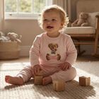 Baby Girls Pink Polo Bear Tracksuit, 1, hi-res