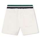 Younger Boys Navy Blue & Ivory Logo Shorts set, 1, hi-res