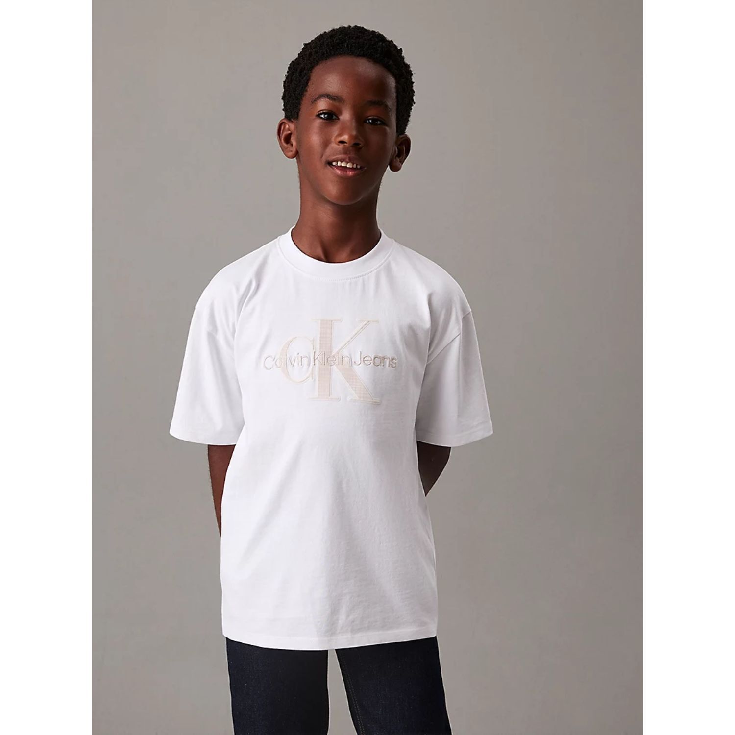 Boys White Logo T-Shirt, 2, hi-res image number null