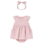 Baby Girls Pink Floral Dress Set, 1, hi-res