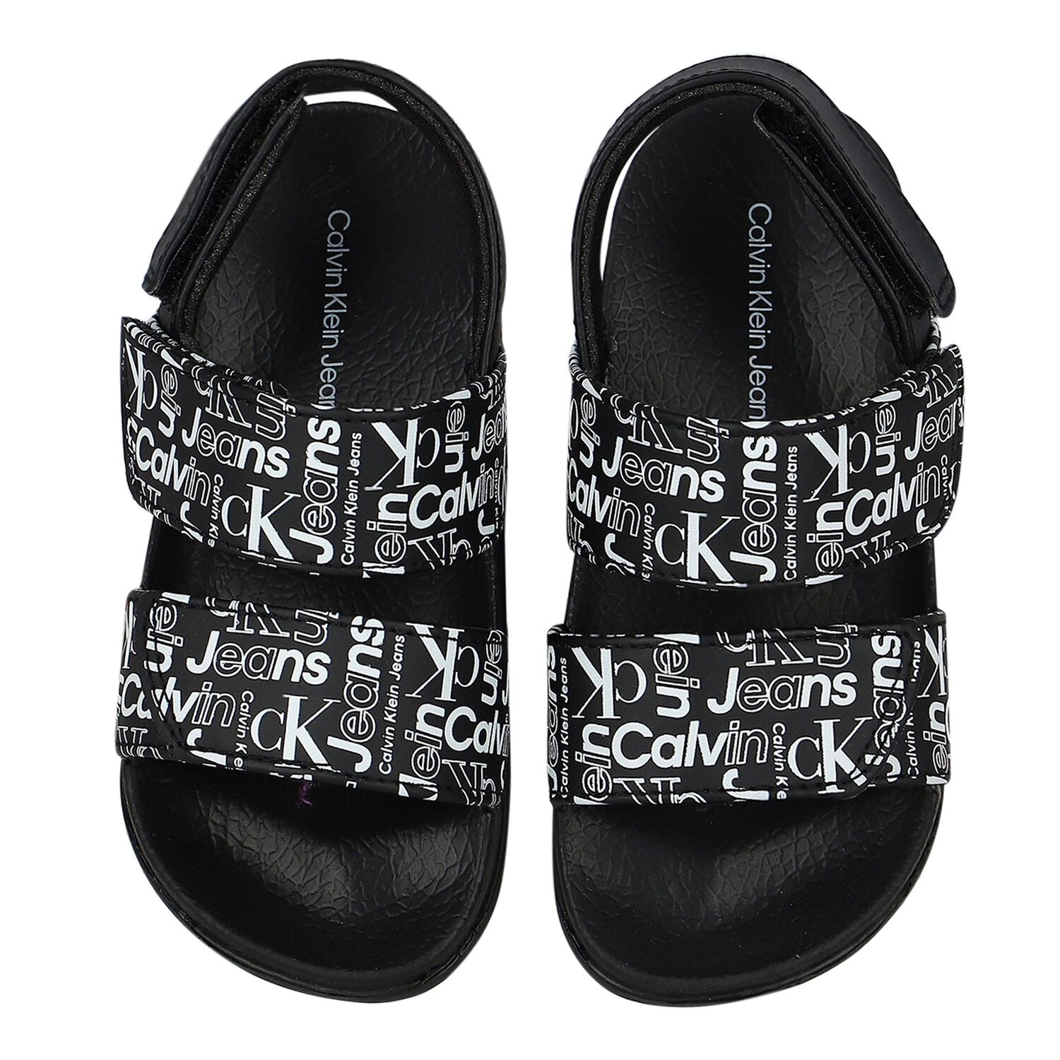 Black Logo Sandals, 1, hi-res