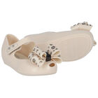 Younger Girls Beige Bow Jelly Shoes, 1, hi-res