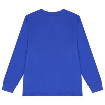 Boys Blue Polo Bear Long Sleeve Top