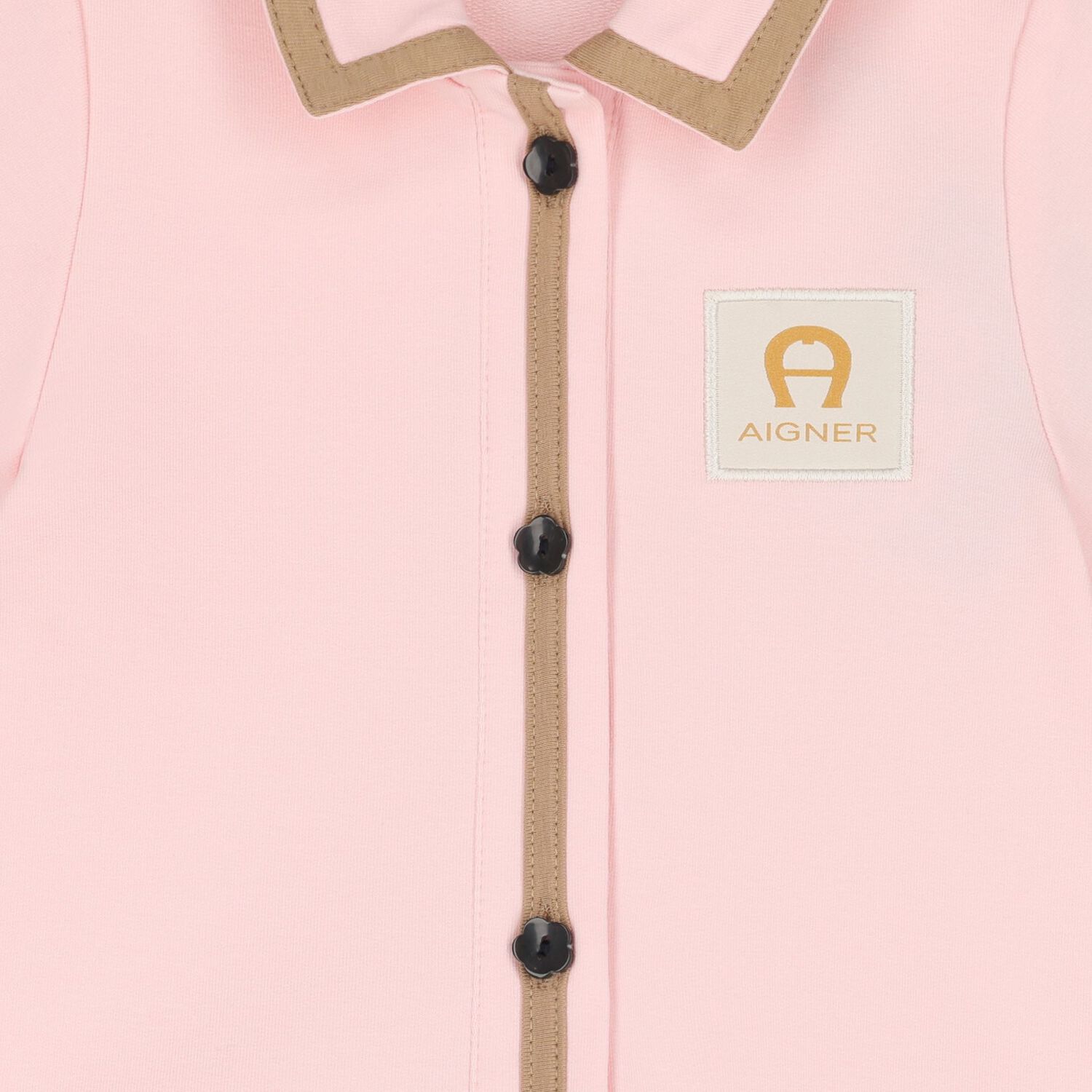 Girls Pink & Beige Polo Dress, 1, hi-res