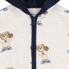 Baby Boys Ivory & Navy Blue Teddy Bear 3 Piece Tracksuit, 1, hi-res
