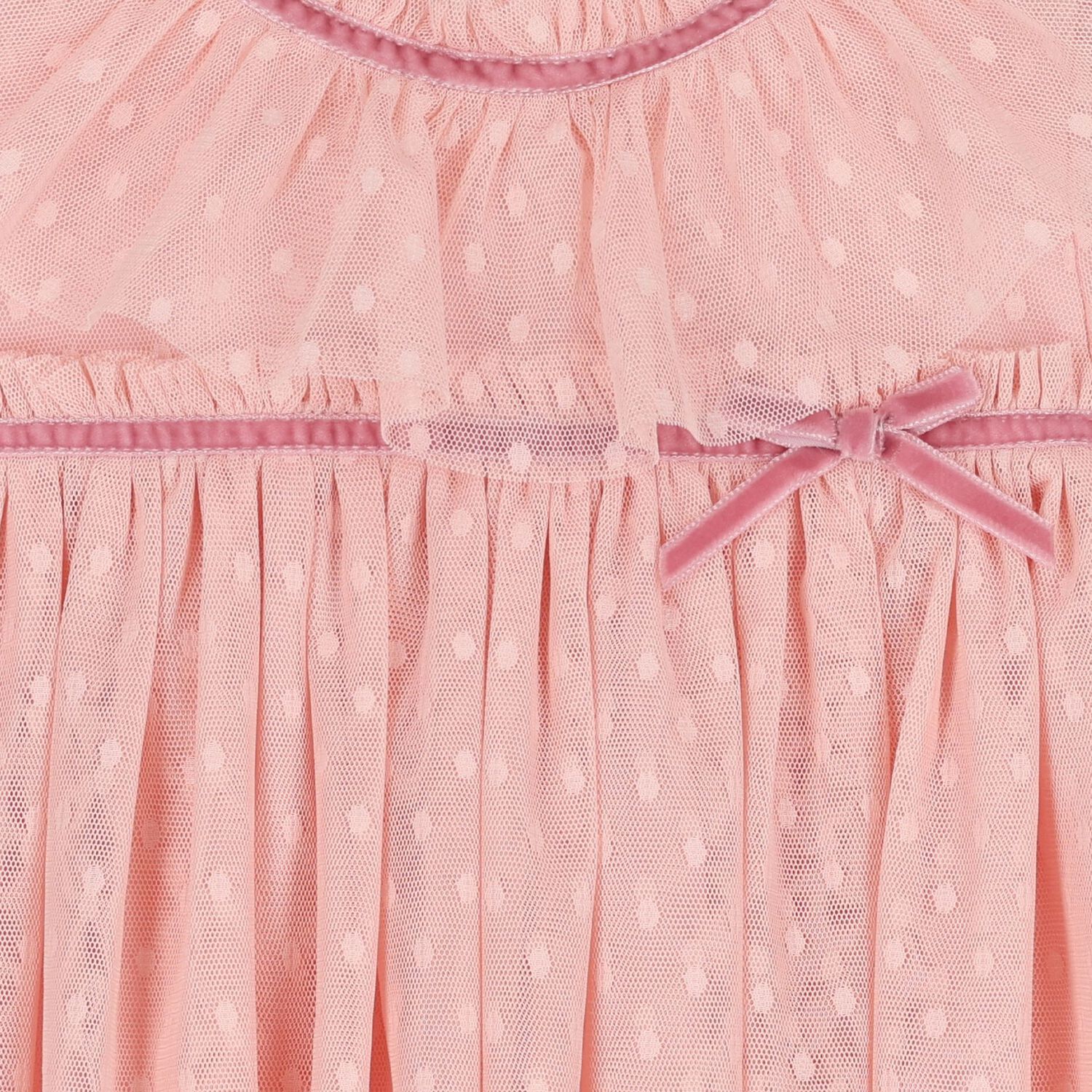 Younger Girls Pink Tulle Dress, 1, hi-res