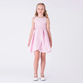 Girls Pink Sleeveless Dress
