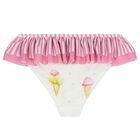 Girls White Ice Creams Bikini, 1, hi-res