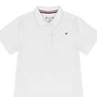 Girls White Logo Polo Dress, 4, hi-res