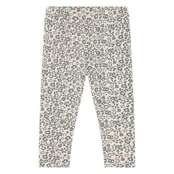 Baby Girls Ivory & Black Heart Leggings