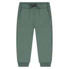 Younger Boys Green, Beige & Navy Blue 3 Piece Tracksuit, 3, hi-res