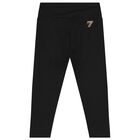 Girls Black Logo Leggings, 1, hi-res