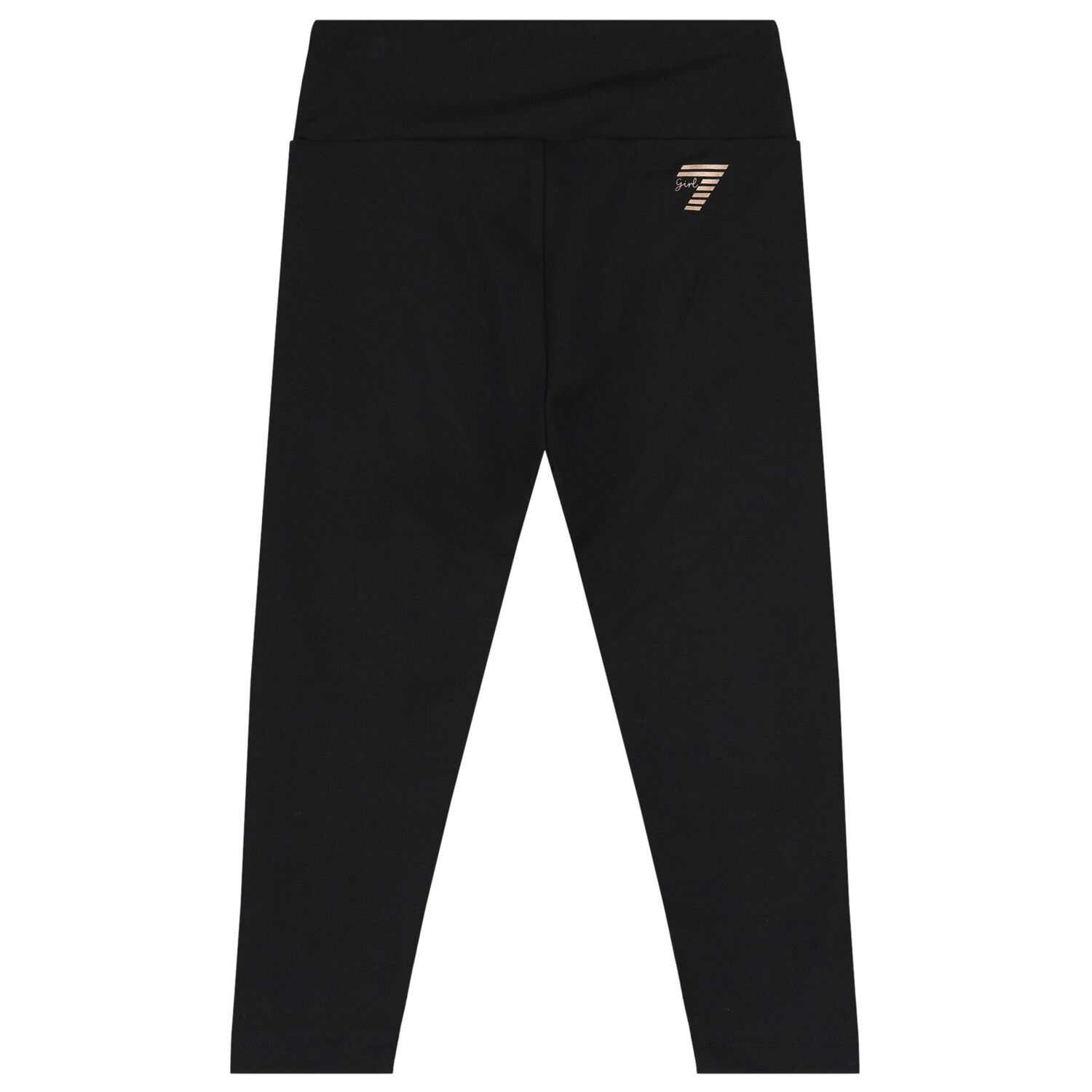 Girls Black Logo Leggings, 1, hi-res