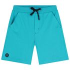 Boys Navy Blue & Green Shorts Set, 1, hi-res