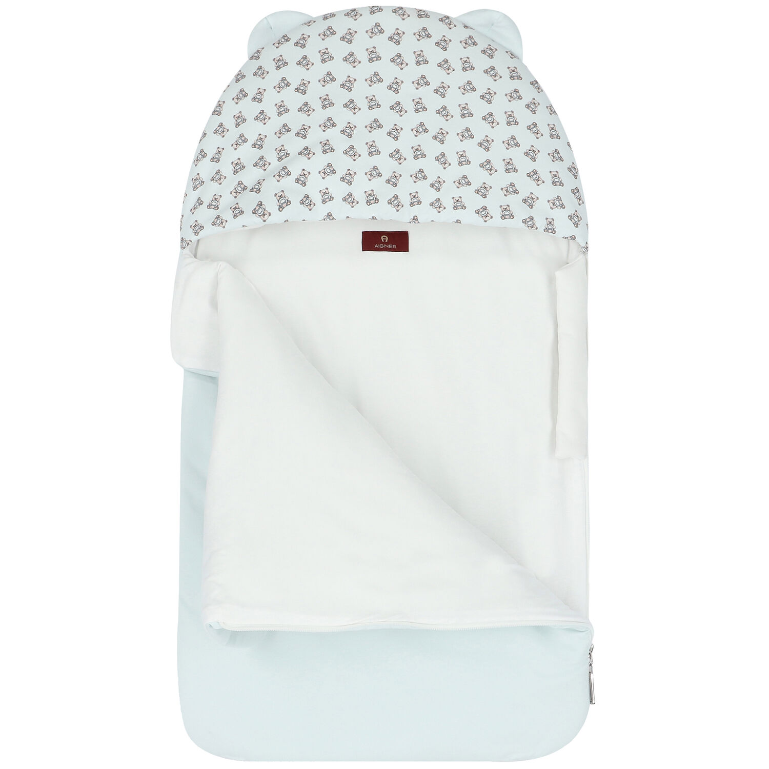 Baby Boys Blue & White Pima Cotton Logo Nest, 3, hi-res image number null