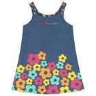 Girls Denim Logo Dress, 1, hi-res