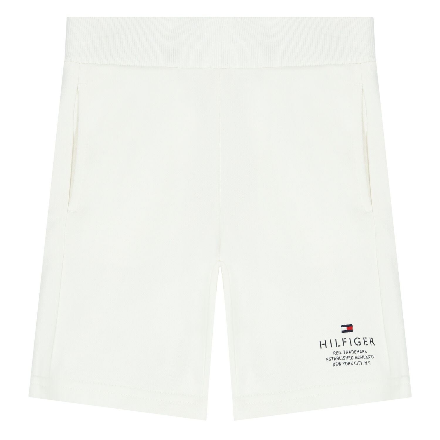Boys White Logo Shorts, 1, hi-res