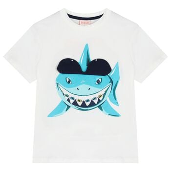 Boys White Shark T-Shirt
