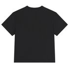 Boys Black Teddy Bear Logo T-Shirt, 2, hi-res