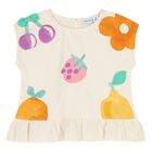 Younger Girls Ivory & Lilac Shorts Set, 1, hi-res