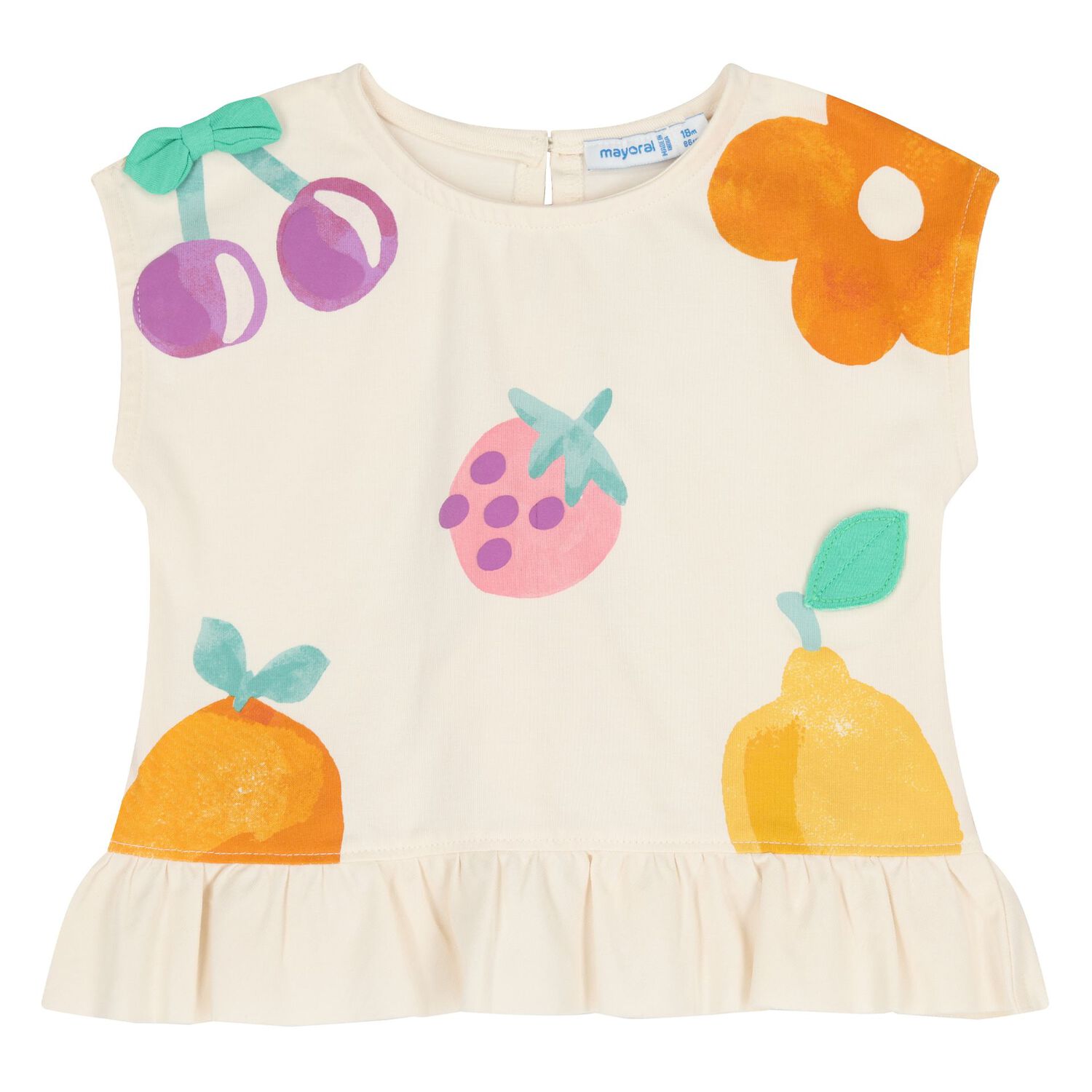 Younger Girls Ivory & Lilac Shorts Set, 1, hi-res