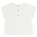 Girls White Bow Striped Shorts Set, 1, hi-res