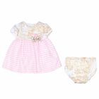 Baby Girls Beige & Pink Geo Map Dress Set, 1, hi-res