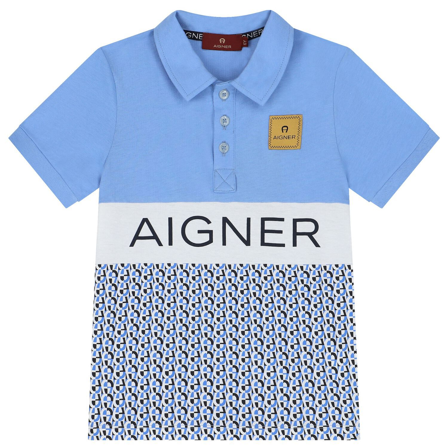 Boys Blue Logo Polo Shirt, 1, hi-res