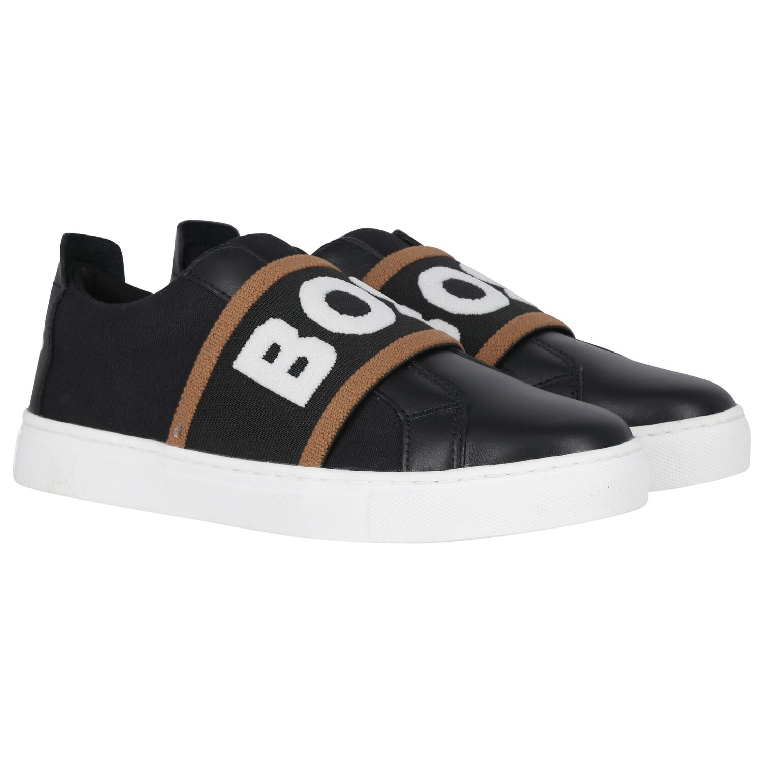 Boys Black Logo Trainers, 1, hi-res image number null