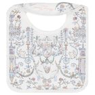 Baby Boys White & Blue Toile de Jouy Carré Swaddle & Bib Gift Set, 1, hi-res