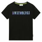 Boys Black Holographic Logo T-shirt, 3, hi-res