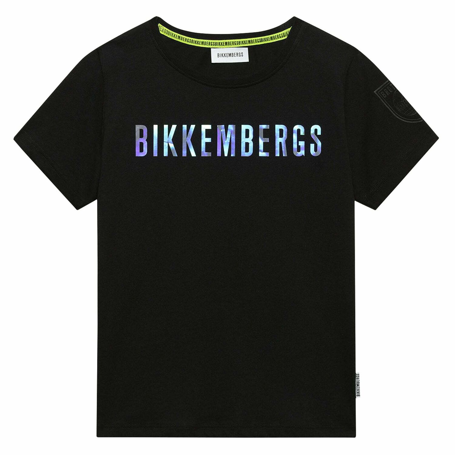 Boys Black Holographic Logo T-shirt, 3, hi-res image number null