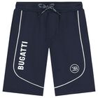 Boys Navy Blue Logo Shorts, 1, hi-res