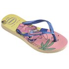Girls Yellow Disney Logo Flip Flops, 1, hi-res