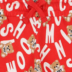 Boys Red Teddy Logo Shorts, 3, hi-res