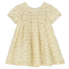 Younger Girls Ivory & Gold Dress, 1, hi-res