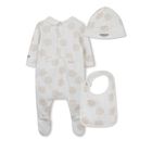 Ivory Bokeh Flower Babygrow Gift Set, 1, hi-res