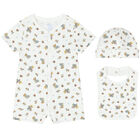 White Polo Bear Romper Gift Set, 1, hi-res