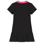 Girls Black Logo Polo Dress, 1, hi-res