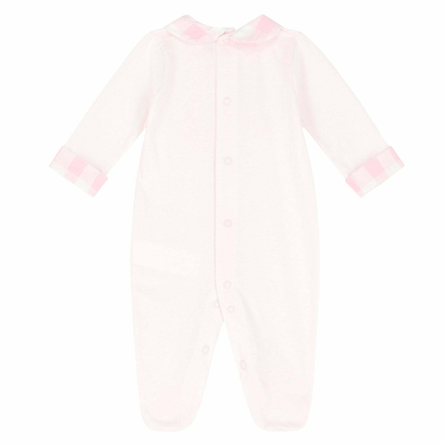 Baby Girls Pink Flower Babygrow, 1, hi-res