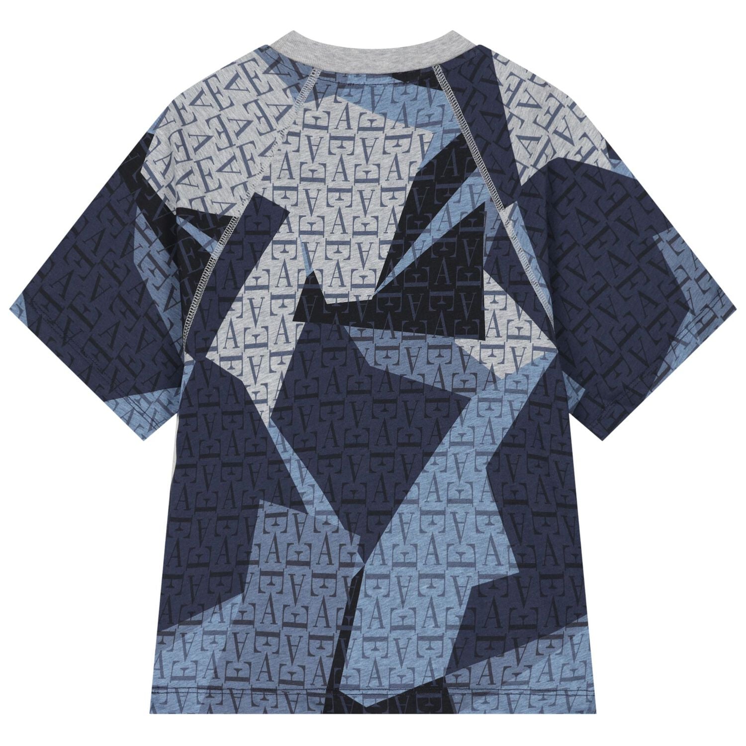 Boys Grey & Blue Logo T-Shirt, 1, hi-res