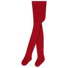 Baby Girls Red Knitted Tights, 4, hi-res