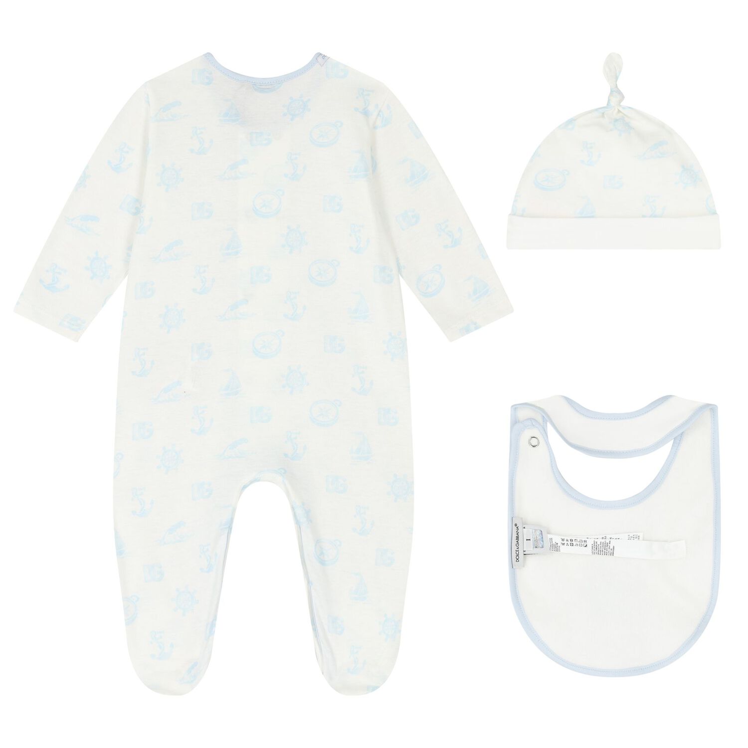 Baby Boys White & Blue Babygrow Gift Set, 1, hi-res