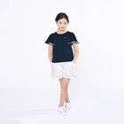 Girls Navy Blue Logo Ruffle Sleeve T-Shirt, 1, hi-res
