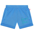 Girls Blue Glitter Shorts, 2, hi-res