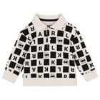 Younger Boys Ivory & Black Ikonik Karl Trousers Set, 1, hi-res