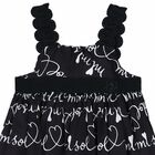 Girls Black & White Logo Dress, 1, hi-res